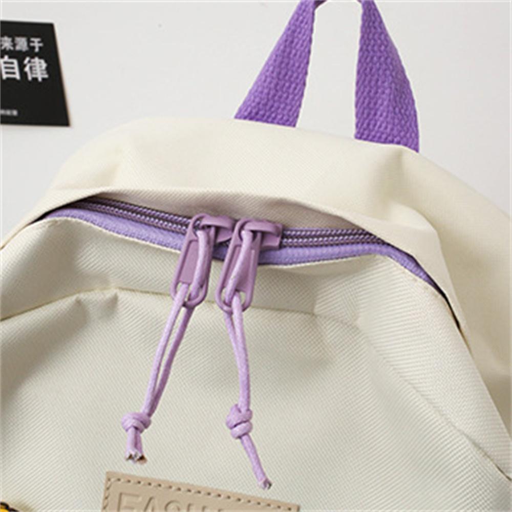 New Five-Piece Backpack Korean Style Contrast Color Canvas Bag