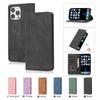 iPhone 17 Pro Max Magnetic Leather Flip Case in Pure Black