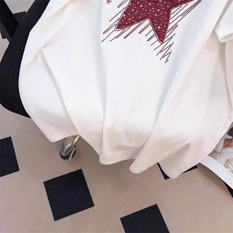 Women's Plus Size Slimming Loose Short-Sleeve Mid-Length T-Shirt (Round Neck)