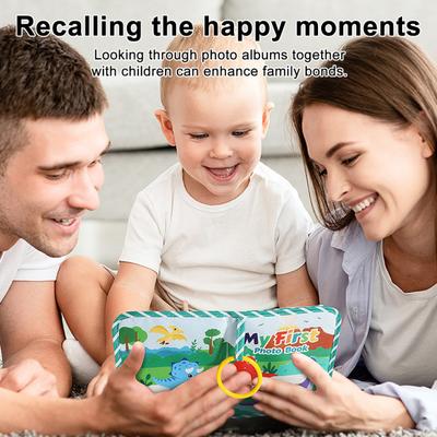 Baby Fotoalbum Stoff Erinnerungsbuch Weiches Stoff Scrapbook Interaktives sensorisches Spielzeug für Neugeborene und Kindergeburtstag