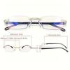 7-Pack Vintage Style Rimless Reading Glasses - Rectangular Frame Blue Light Blocking Anti-Fatigue Unisex Lightweight PC