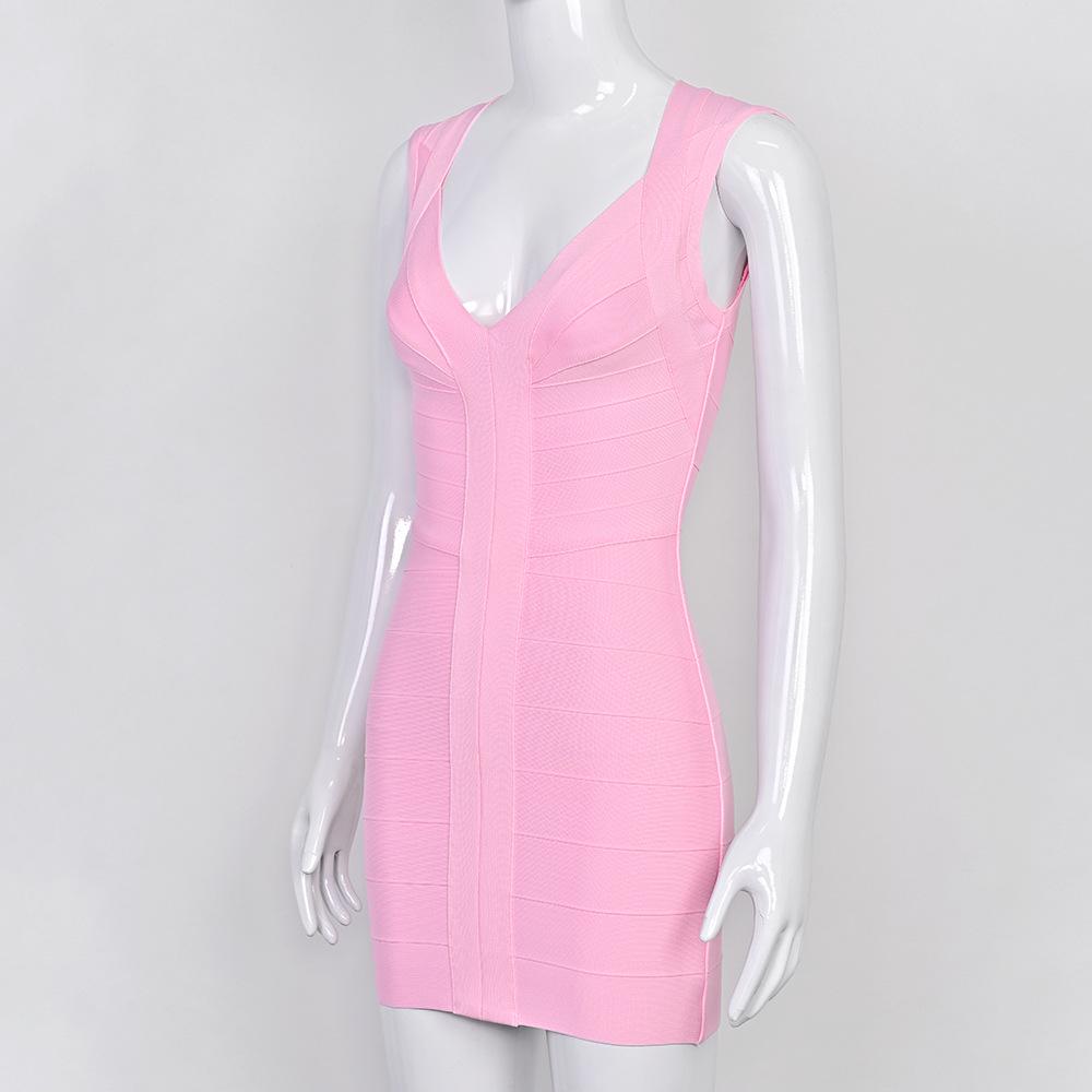 European & American Star Low-Cut Sexy Black Bandage Evening Dress - French Retro Hip-Hugging Women's Gown