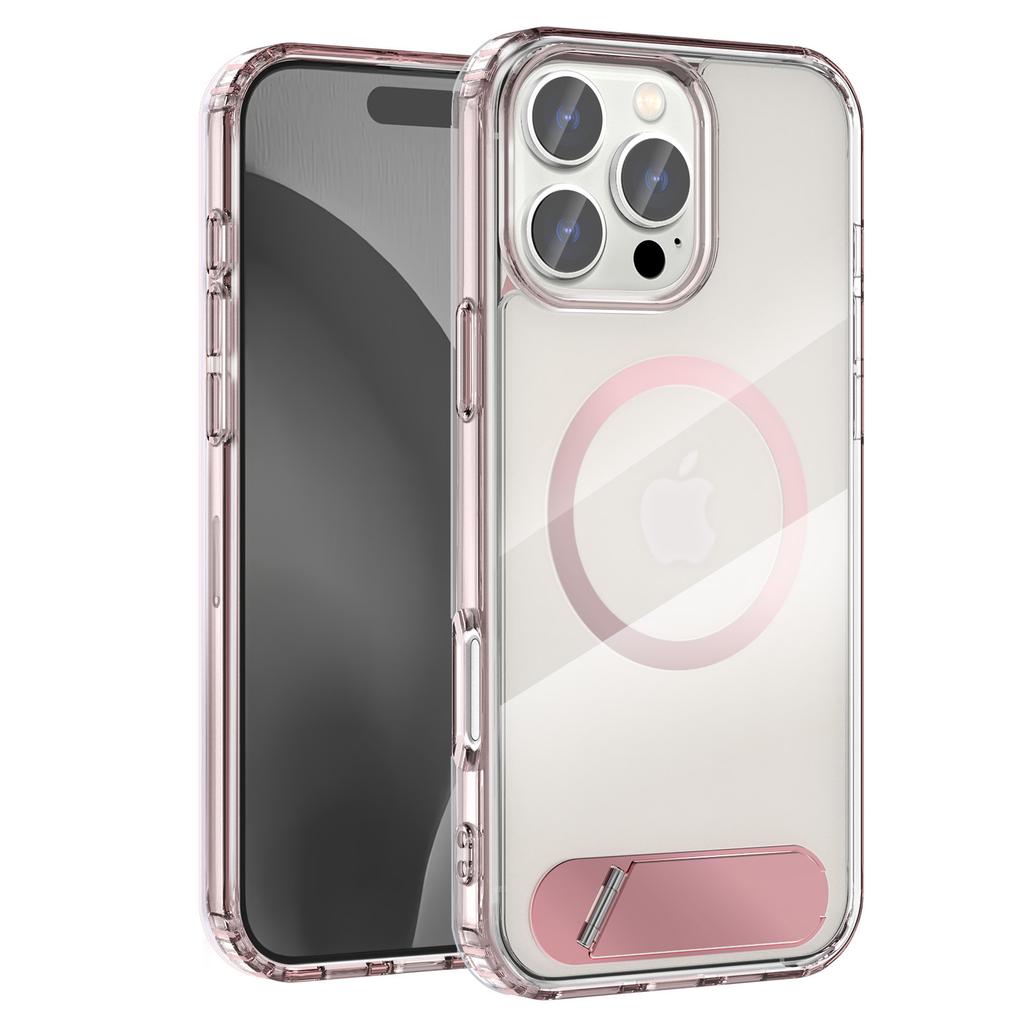 For iPhone 16 Pro Case Compatible with MagSafe Folding Kickstand Anti Drop PC + TPU Back Cover