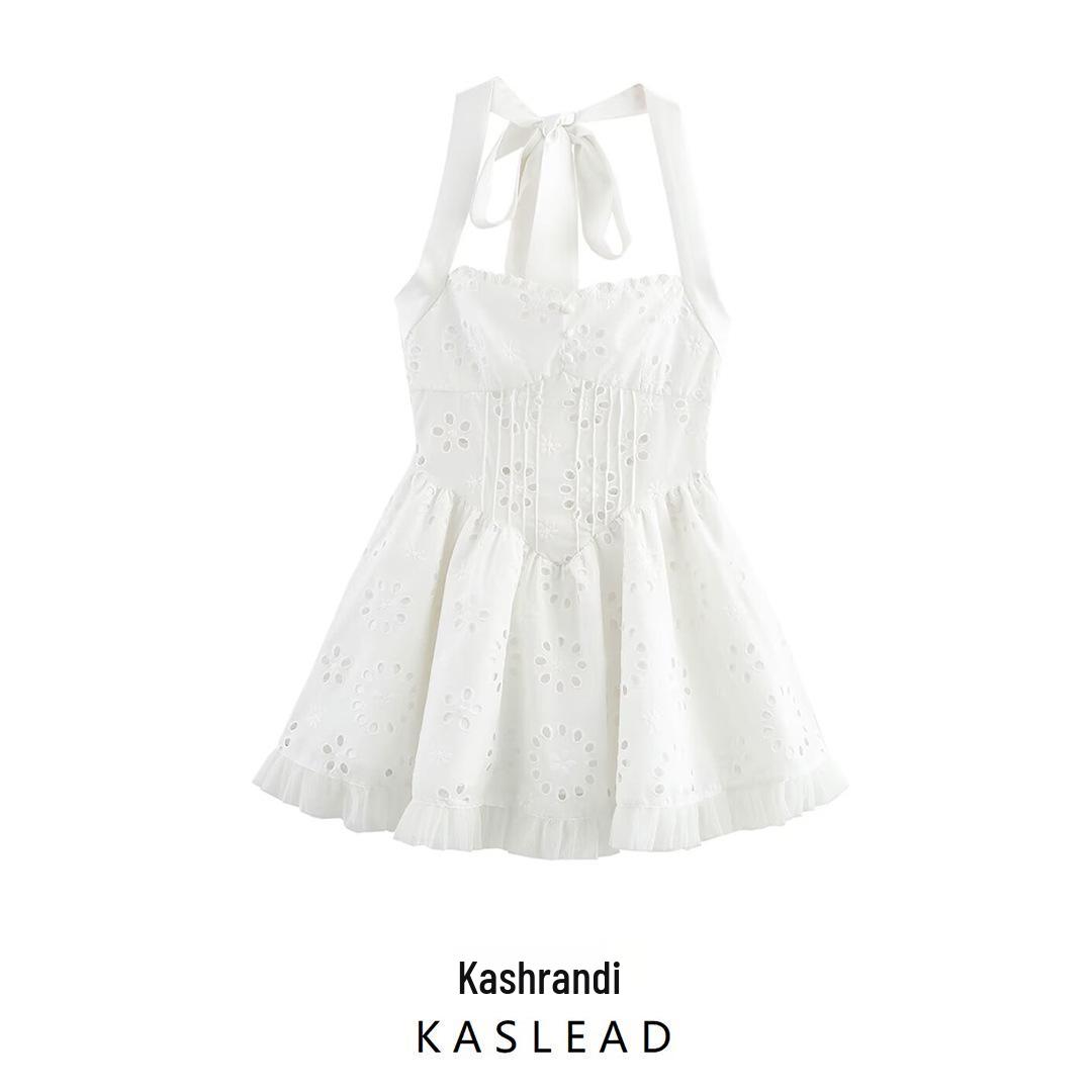 

Весна 2025 Женское Европейский и Американский Стиль Вышитое Кружево Хлопковое Платье Small