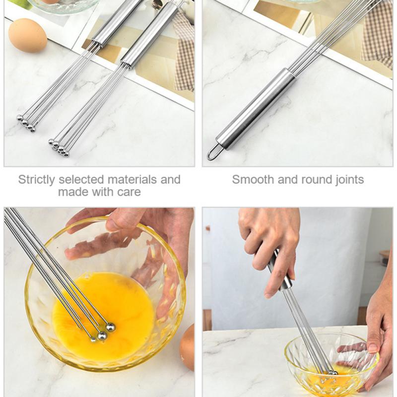 1pcs Stainless Steel Ball Whisk Wire Egg Whisk Kitchen Whisks for Cooking Blending Whisking Beating Egg Mixer Baking Tool