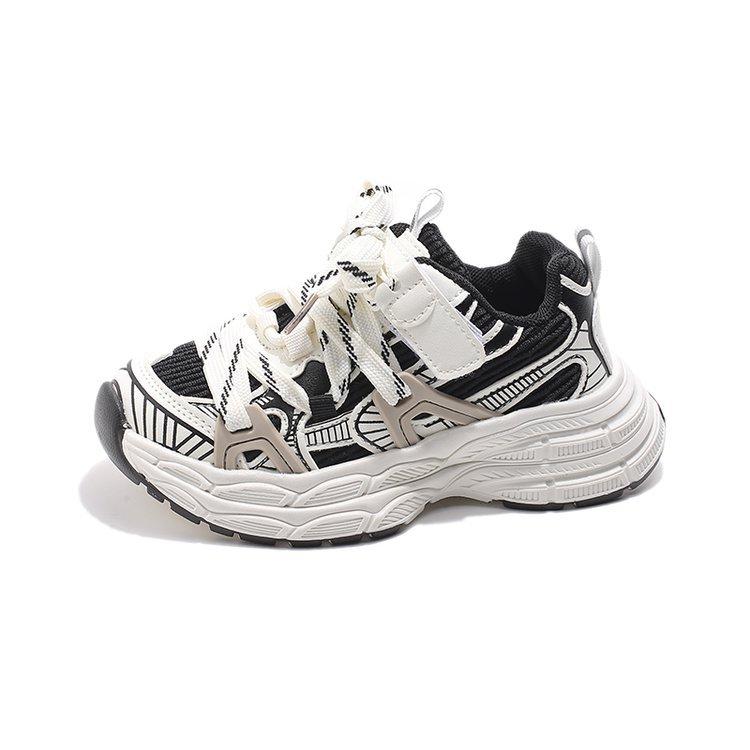 

Children s sports shoes 2025 spring and autumn new boys breathable net shoes dad shoes medium older children baby shoes girls casual 36 чорний