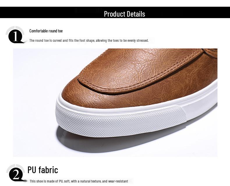 Men's Four Seasons Casual Leather Loafers - Korean Style, Low-Top, Slip-On, Business Casual Shoes