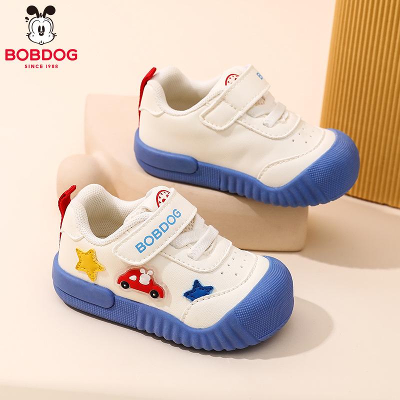 Babudou toddler shoes for girls, autumn new leather-faced functional shoes for baby boys, soft-soled versatile baby shoes