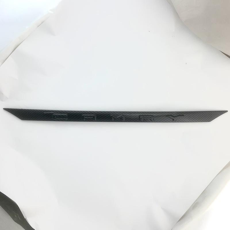 1pcs New Paste Style Car ABS Chrome Carbon Accessories Plated Rear Trunk Lid Cover Trim 2018   For Toyota Camry 8