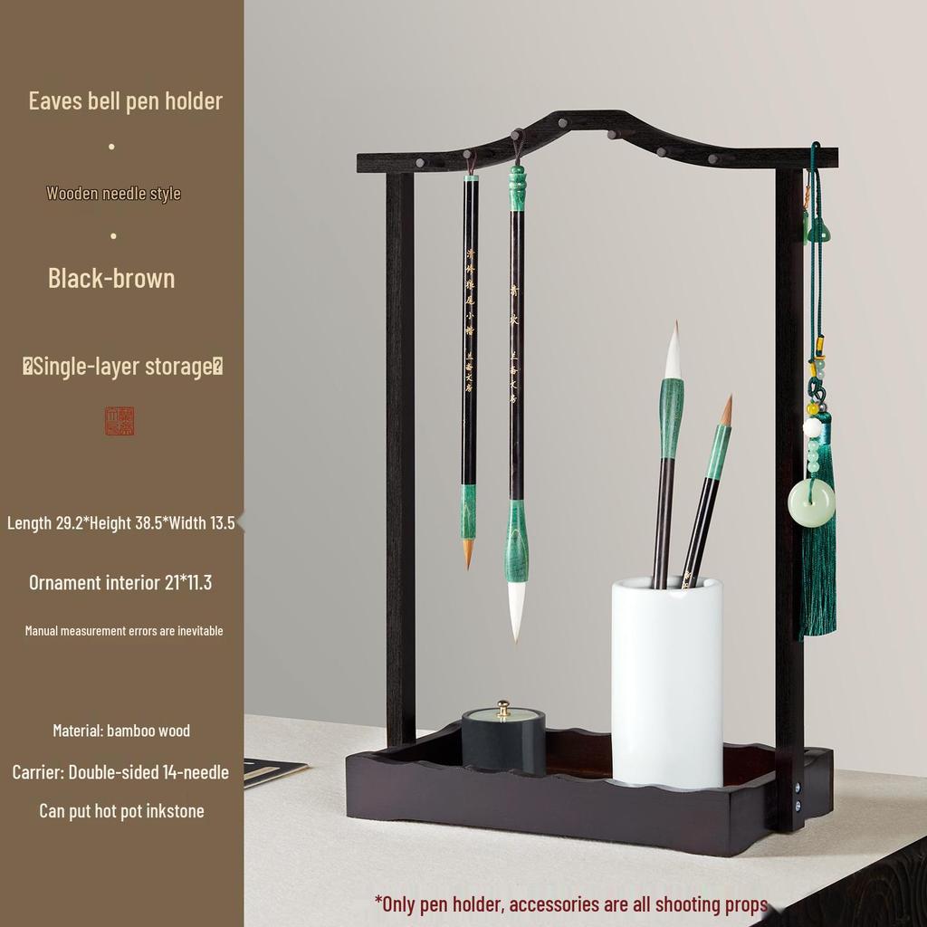 Solid Wood Calligraphy Brush Stand: Multifunctional Brush Holder for Beginners