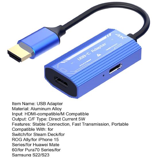 USB Adapter for Rokid Air AR 4K@60Hz HDMI-compatible To Type C Cable 5V Video Presentation