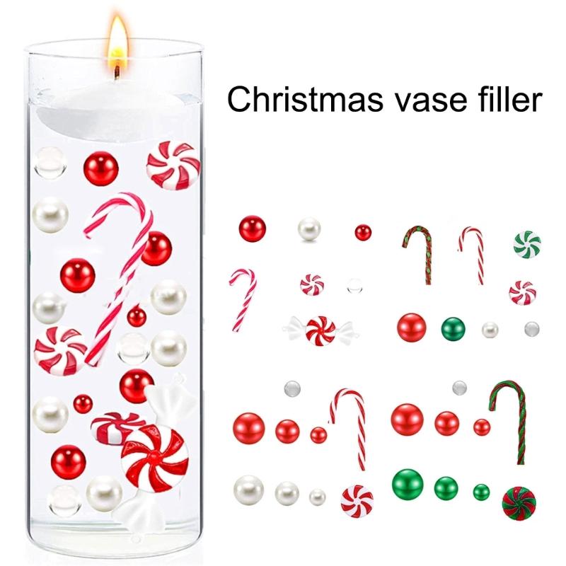 Dekoracja Świąteczna DIY Wypełniacze do Wazonu Świątecznego Plastikowe Pływające Koraliki w Kształcie Lasek Cukrowych na Ekspozycje Festiwalowe