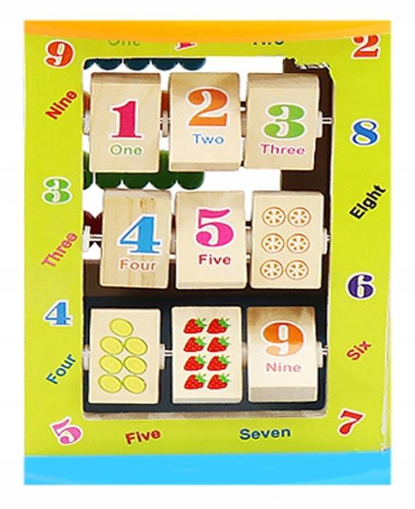 Kostka Drewniana Edukacyjna Sorter 8W1 Labirynt Skrzynka Zegar Zabawka