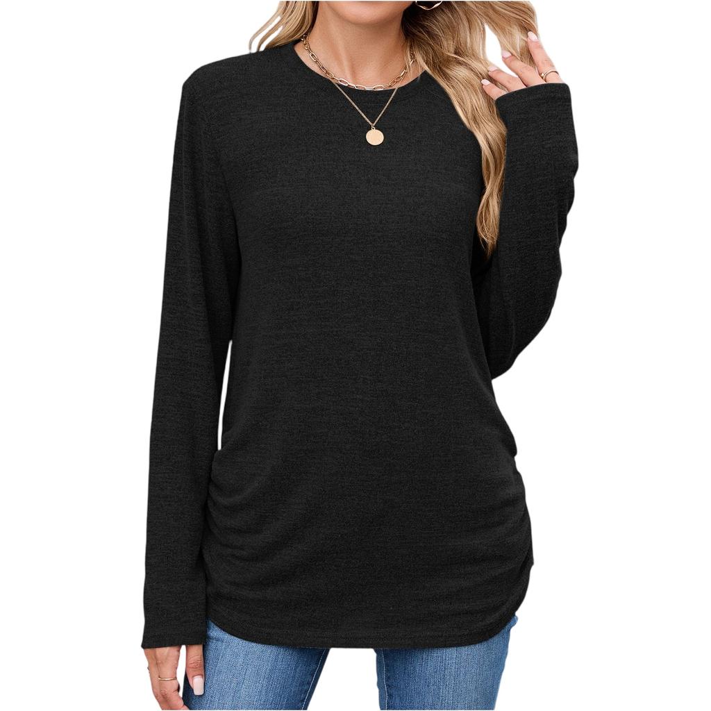 Women Tops Long Sleeve R-Neck Shirts Fall Fashion  Casual Business Tunic Blouses