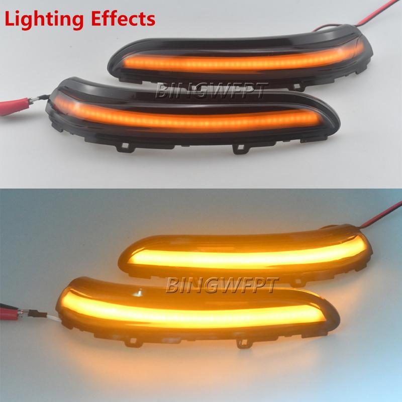 2PCS Dynamic LED Side Mirror Blinker Lights Turn Signal Lamps For Peugeot 2008 208 2013-2020 For Citroen C3 MK3 2016-2021