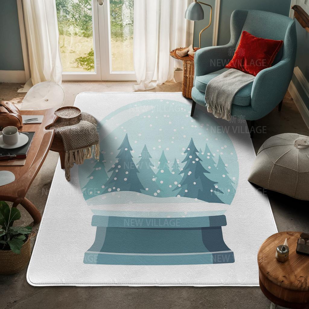 House Entrance Carpet Home Door Mat Living Room Bath Foot Bathroom Non-slip Water Absorption Rugs Bath Merry Christmas Winter