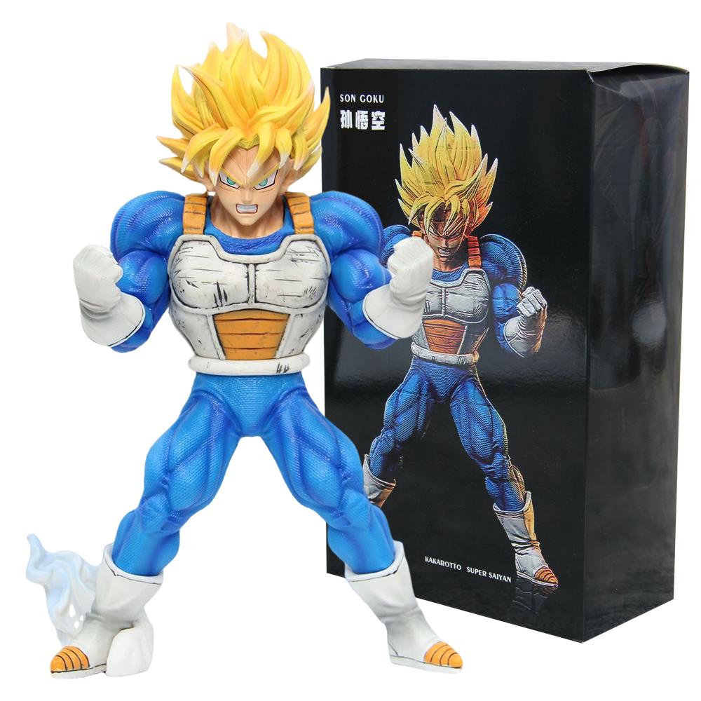 26CM Anime Dragon Ball Muscle Training Son Goku Figure Super Saiyan Model Dynamic Toy Gift Collection Ornament Action Model PVC No box