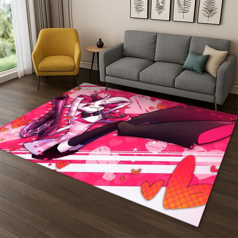 Cartoon H-Hazbin Hotel Charlie Teppich für Schlafzimmer Wohnzimmer Sofa Spielzimmer Fußmatte Heimdekoration, Kinder-Spielbereich Teppich rutschfest
