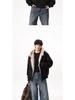 Unisex Winter Trendy Mountain Eagle Cotton Jacket with Thick Suede Plush Collar and Rabbit Ear Detail