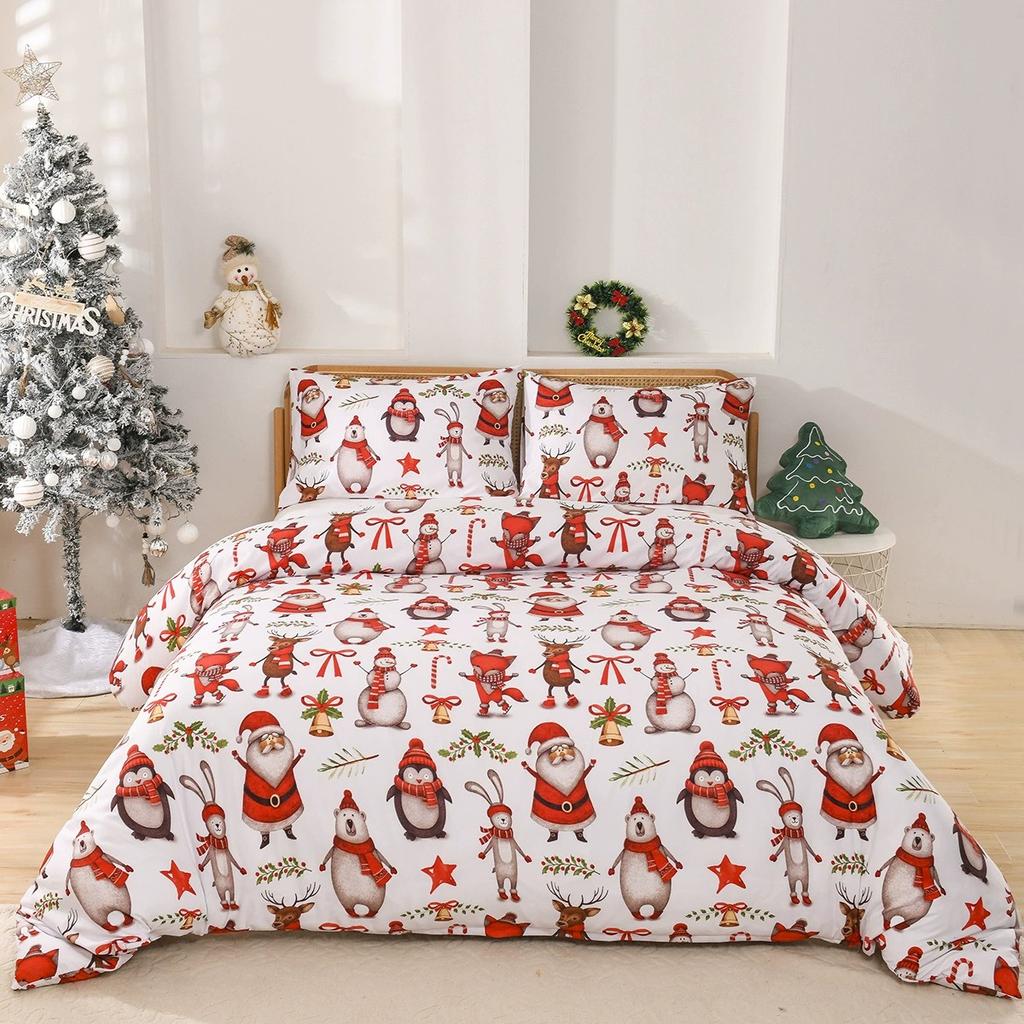2025 New Christmas Theme Duvet Cover Set Luxury Soft Bedding Set with pillowcase skin-friendly machine washable Room Decor Gift