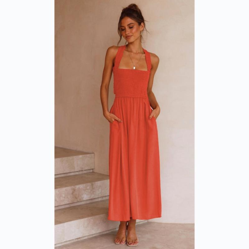 Damen Sommer Sexy Neckholder-Ausschnitt Neckholder-Kleid