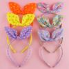 Cute Bunny Ear Easter Headband Non-Slip Rabbit Flower Hair Hoop Fashionable Girl Hair Accessories for Women