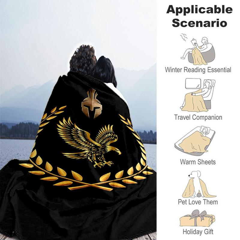 1pc Blanket SPQR Roman Eagle Print Design, Lightweight Blanket for Sofa, Bed- Soft &Warm, Gift for All Seasons Like Christmas, Halloween