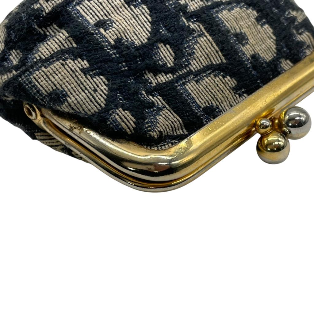 Gebrauchtes DiorCoin Etui Marineblaues Canvas Damen