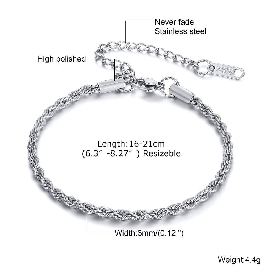 Women's Versatile Twist Chain Bracelet - Stackable and Stylish for Daily Wear