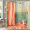 1 Stück Wasserdichter Polyester-Duschvorhang mit 12 Haken, Badevorhangstoff mit Aquarell-Fledermaus-Druck für das Badezimmer
