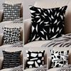Black And White Abstract Print Pillow Case Anti-dustmite Pillowcase Invisible Zipper Silky Short Plush Sofa Cushion Cover