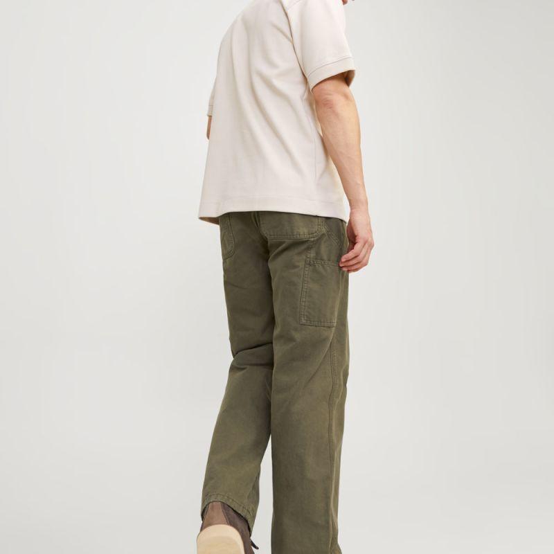 Pantalon cargo kaki eddie baggy fit coton Homme JACK & JONES
