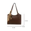 Fashion PU Leather Single Shoulder Bag Casual Large Capacity Tote Bag Elegant Luxury Design Silk Scarf Bag For Women Ladies'