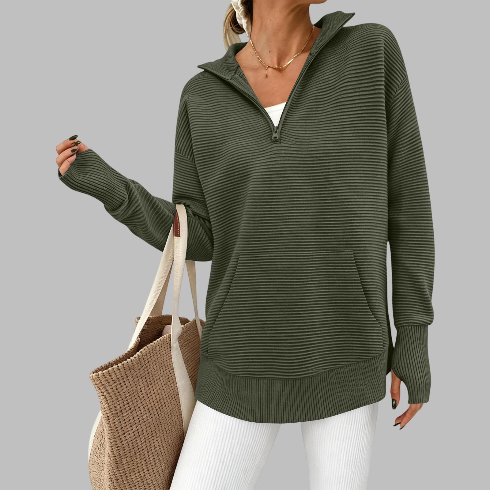Women s casual loose V-neck long-sleeved cardigan jacket L