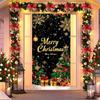 Frohe Weihnachten Türabdeckung mit Glitzer Weihnachtsbaum Schneeflocken Geschenkbox Auskleidungen für Weihnachts-Türen Innen Außen Garten Große Dekorationen
