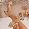 Fashion 2025 Fashion Ladies Shoes Buckle Strap Women's Sandals New Dress Plus Size Best Seller Versatile Summer Open Toe Heeled Sandals