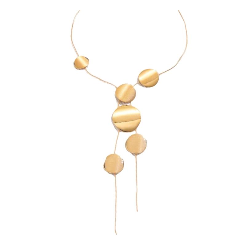 European And American Style Long Necklace  Large Round/Heart Pendant Neck Chain for Women Simple and Elegant Designing