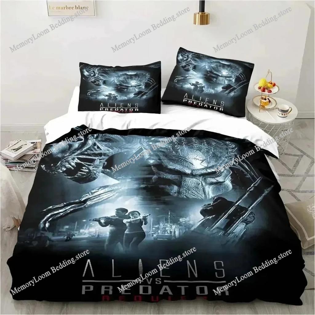 Movie Poster Cool Alien Vs. Predator Predator Bedding Set Single/Full/Queen Size 3D Print Duvet Cover Bedroom Decor Soft Set