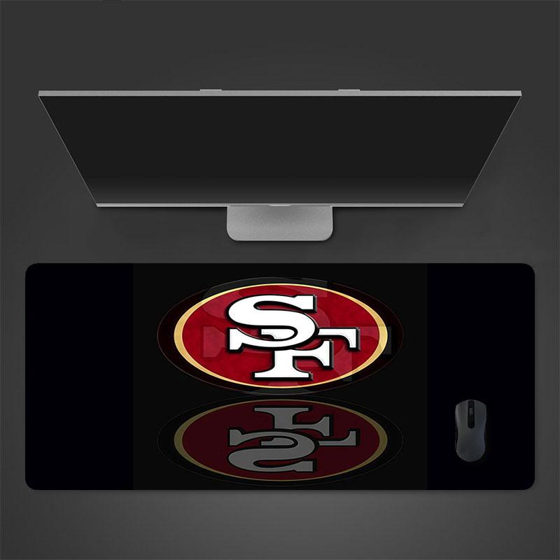 49ers logo Mouse Pad, Large Gaming Desk Mat, Non-slip XXL Mousepad for Laptop & Tablet, Mini PC Playmat with Stitched Edges