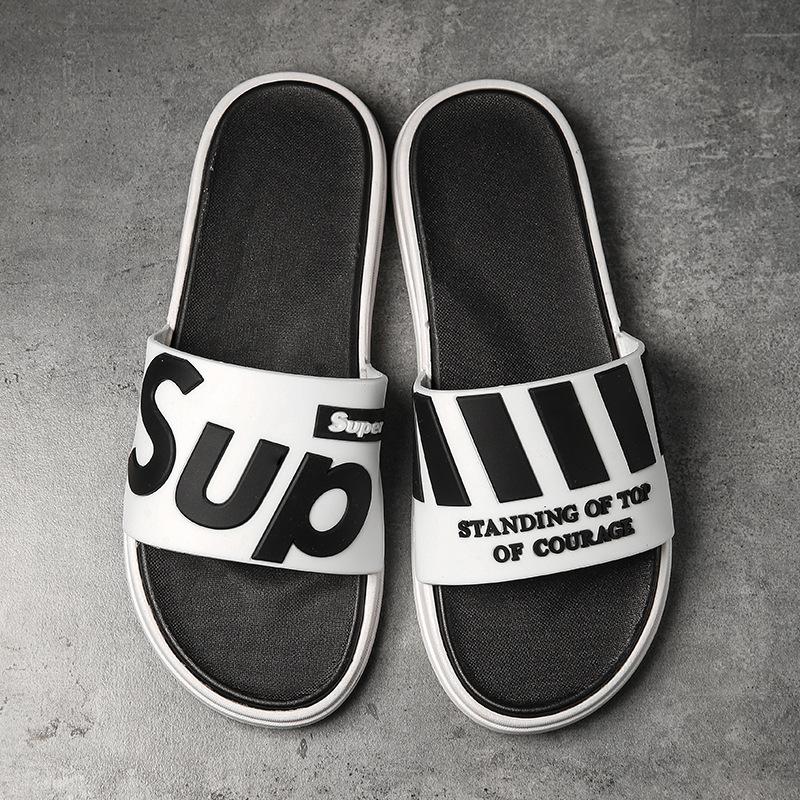 

Тапочки мужские толстые тапочки 2025 летние домашние модные мультяшные нескользящие влагостойкие прохладные тапочки 44/45