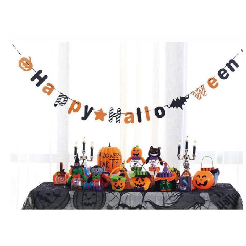 Pendant Flag Halloween Pumpkin Paper Art Party Scenes Layout Pennants Decoration