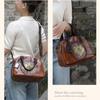 Vintage Chinese Style Shoulder Crossbody Bags for Women Embossing Print Tote Bags Large Capacity Multi-Pocket Soft Handbags