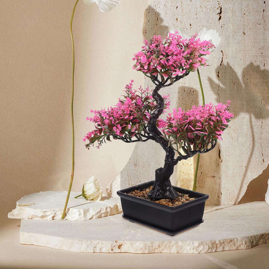 Fake Potted Bonsai Artificial Greenery Simulation Plants for Office Home Decor No Maintenance Required Easy Clean with Damp