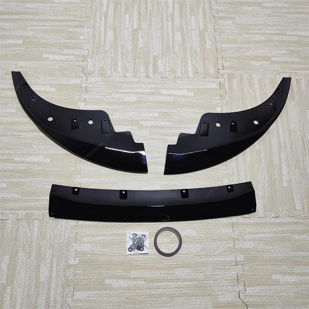 Car Front Bumper Lip Spoiler Canard Splitter Diffuser For BMW 4 Series G22 G23 M-Sport 2020-2024+ Bodykits Tuning Gloss Black