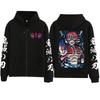 New Anime Demon Slayer Infinity Castle Akaza Printed Zipper Hoodie Harajuku Manga Oversized Pullover Hoodies Y2k Zip Up Hoodie