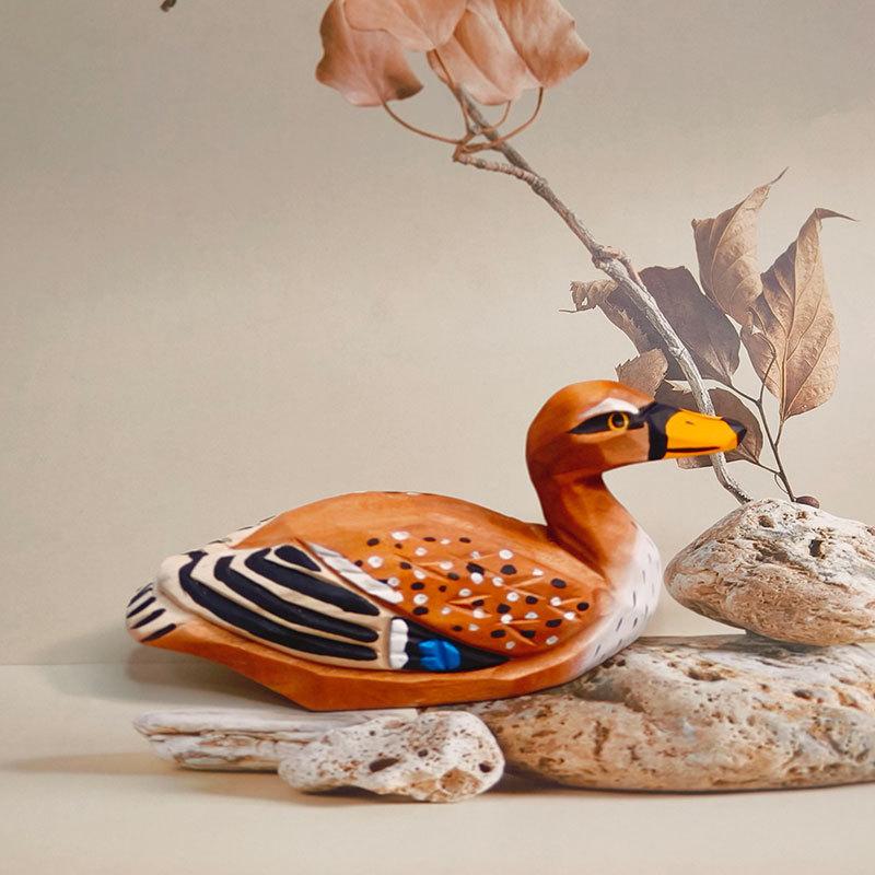 Wooden Duck Carving Gift For Kids And Friends Handmade Ecofriendly Home Decor