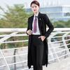 Casaya Women's Chinese Style Mid-Length Wool Blend Work Coat