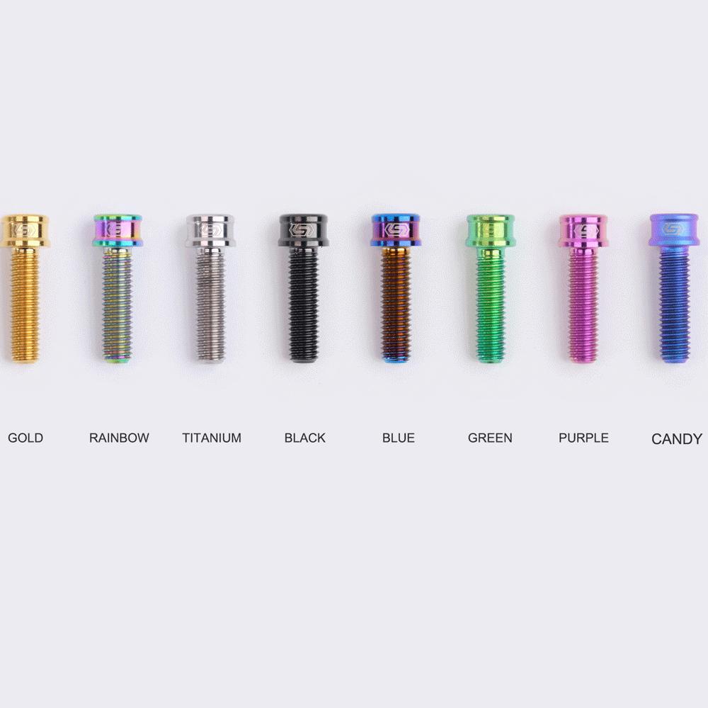 Mutliple Color M6 P1mm 10/12/14/16/18/20/25mm TC4 GR5 Titanium Alloy Screw Bolt Cap Head 5mm Hex Allen Socket Bike