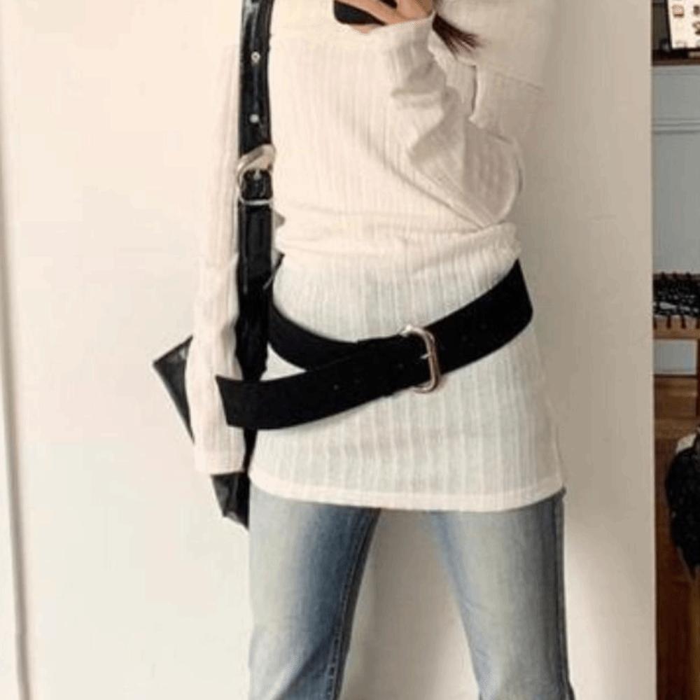 Suede Women Wide Belt Jeans Girdle Western Cowboy Belt Simple Waistband  Girl