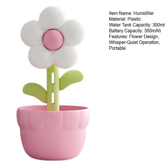 Nemlendirici 300ml Yüksek Nem Hacmi Sessiz Tasarım Bebek Odası Nemlendirici Taşınabilir Şarj Edilebilir Yatak Odası Nemlendirici